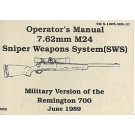 Operator's Manual 7.62mm M24 Sniper Weapon System C-896