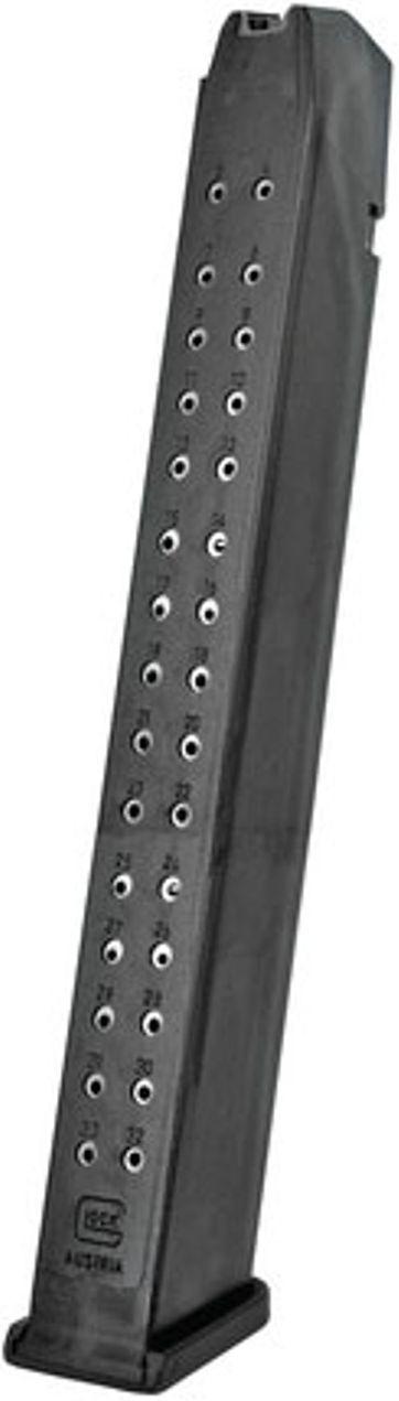 Factory Glock G17/G18/G19/G19X/G26/G34/G45/G49 9MM 33rd Magazine, Black